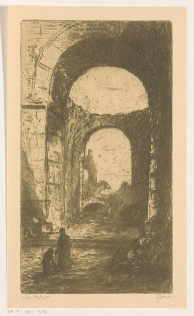 Palatijnsche ruïne i Rom (original titel på objektet) af Etienne Bosch (signed by artist)