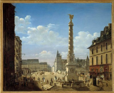 Pladsen og springvandet af Chatelet Maleri af Etienne Bouhot (1780-1862) 1810 Søn. 0,81x0,99 m Paris, Carnavalet Museum af Etienne Bouhot