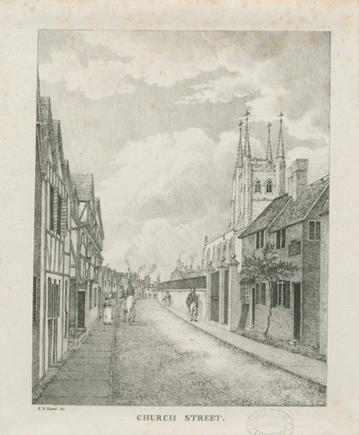 Tamworth - Church Street: litografi, nd [1796-1865] (tryk) af Etienne Bruno Hamel