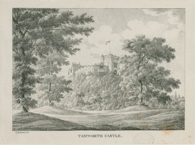 Tamworth Castle: zinkograf, nd [1796-1865] af Etienne Bruno Hamel