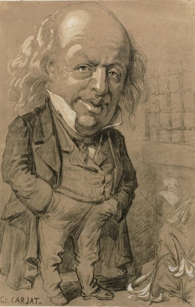 Karikaturportræt af Pierre-Jean de Beranger af Etienne Carjat