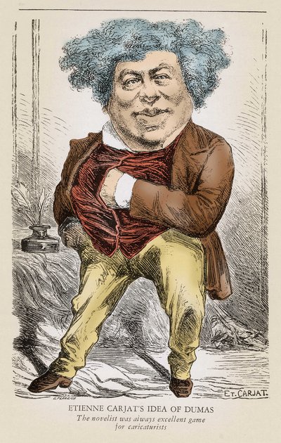 Portræt af Alexandre DUMAS (1803-1870) far: karikatur af Etienne Carjat. af Etienne Carjat