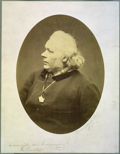 Portræt af Honore Daumier (1808-79) 1861 (albumin print) af Etienne Carjat