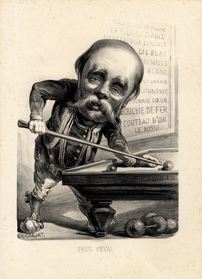 flyvende blad - Illustration af Etienne Carjat (1826-1906): Billard - Feval Paul (1816-1887) af Etienne Carjat