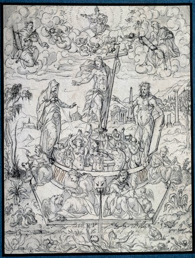Allegori af religion. Tegning af Etienne Delaune (1518-1583/95) 1500-tallets Paris, Louvre-museet af Etienne Delaune