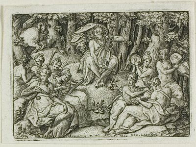 Apollon og muserne af Etienne Delaune
