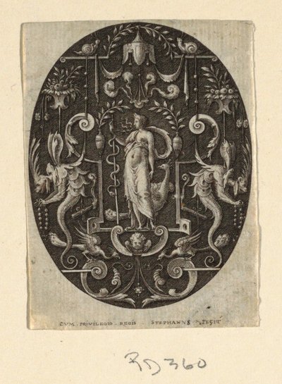 Juno, fra serien Grotesques on Black Ground, Divinities and Allegories af Etienne Delaune
