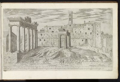 Forum Romanum i Rom Bouwwerken uit de oudheid (serietitel) Resterne af det antikke Rom indsamlet og fotograferet i perspektiv af Stefano Du Perac Parisino (serietitel om objekt) af Etienne Duperac