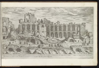 Palatijn til Rom Bouwwerken uit de oudheid (serietitel) Resterne af det antikke Rom indsamlet og fotograferet i perspektiv af Stefano Du Perac Parisino (serietitel om objekt) af Etienne Duperac