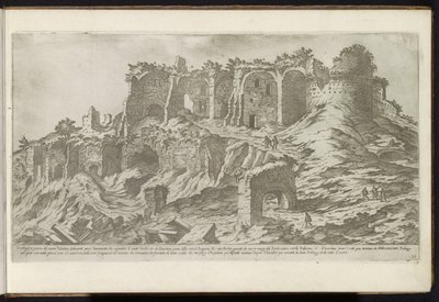 Palatijn til Rom Bouwwerken uit de oudheid (serietitel) Resterne af det antikke Rom indsamlet og fotograferet i perspektiv af Stefano Du Perac Parisino (serietitel om objekt) af Etienne Duperac