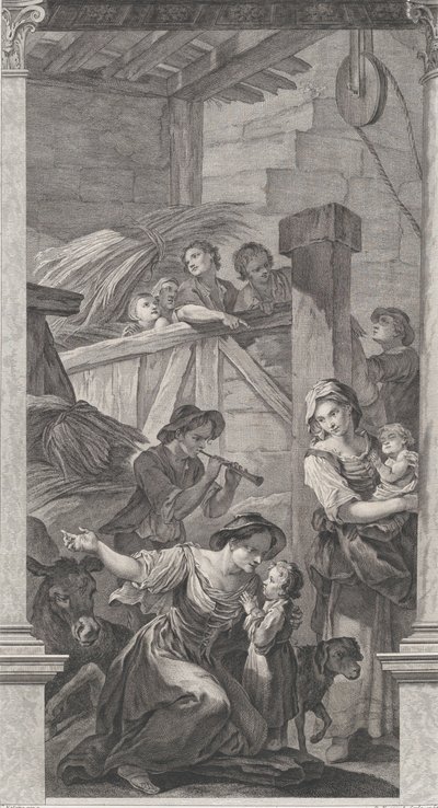 The Chapel of the Foundlings in Paris: The Adoration of the Shepherds, 1752. af Etienne Fessard