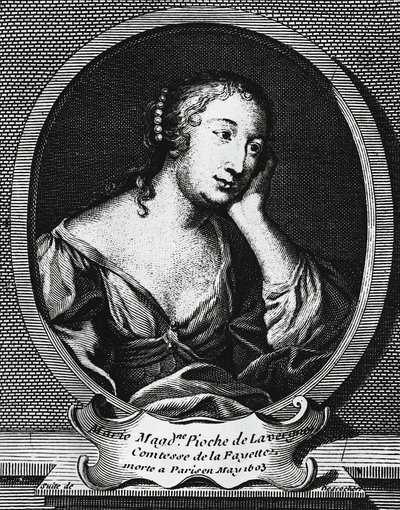 Medalion muotokuva Marie-Madeleine Pioche de La Vergnestä, Comtesse de La Fayettesta (1634-1693), ranskalaisesta kirjailijasta, kaiverrus Etienne Jehandier Desrochers (1668-1741) af Etienne Jehandier Desrochers