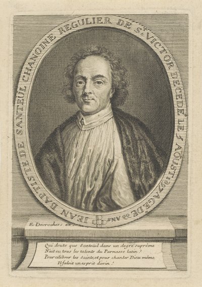 Portræt af digteren Jean-Baptiste de Santeul 1630-1697, um 1700. af Etienne Jehandier Desrochers