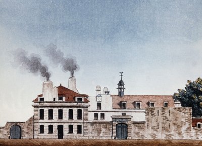 Necker hospital i 1818 - vignet indgraveret af J.E. Thierry, Archives of Public Assistance af Etienne Jules Thierry