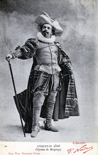 Constant Coquelin aka som Coquelin aîné (1841 - 1909) i kostume af Cyrano de Bergerac (foto) af Etienne Neurdein