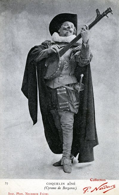 Constant Poppy aka Coquelin aîné (1841 - 1909) fotograferet i kostume af Cyrano de Bergerac (foto) af Etienne Neurdein