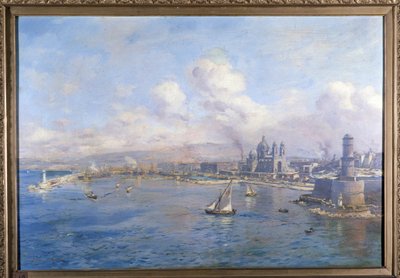 Joliette-bassinet og de nye havne i Marseille Maleri af Etienne Martin (1856-1945). Marseille Akademi af Etienne Philippe Martin