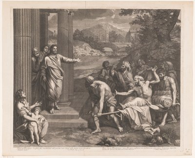 Christus geneest de lamme Jesus ait Paralytico (...)/ Jesus sagde til den lamme (...) (titel på objekt) af Etienne Picart