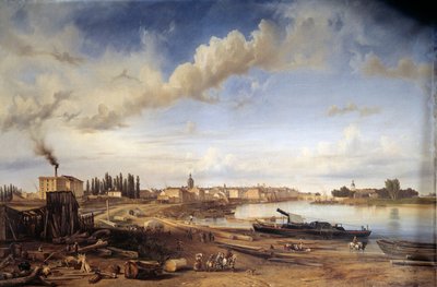 Byen Chalons sur Saone (Chalons-sur-Saone). Maleri af Etienne Raffort (1802-1895) af Etienne Raffort
