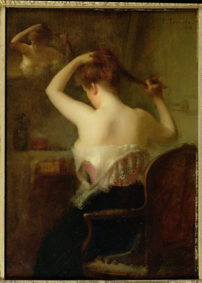Kvinde arrangerer sit hår, 1903 af Etienne Tournes
