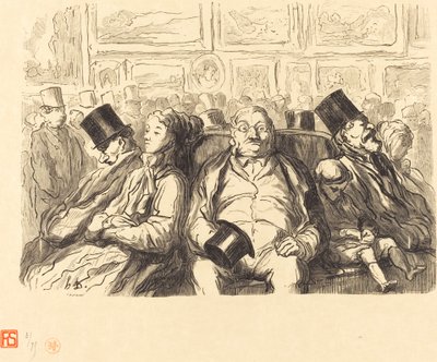 Udstilling af Fine Arts - I salon carre - Et øjebliks hvile af Etienne after Honoré Daumier
