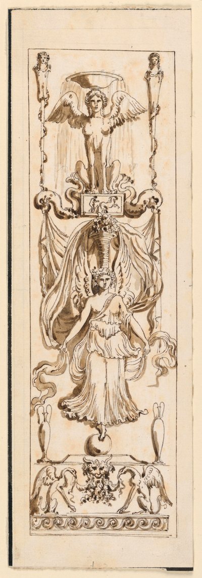 Design til et malet panel af Etienne de Lavallee Poussin