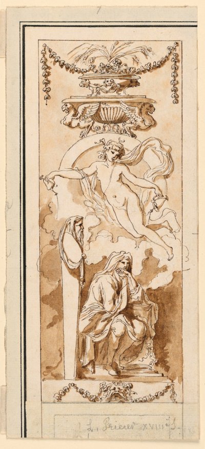 Design til et malet panel af Etienne de Lavallee Poussin
