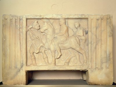 Alabasturne med den afdøde ridende til underverdenen, 9.-1. århundrede f.Kr. (alabaster) af Etruscan