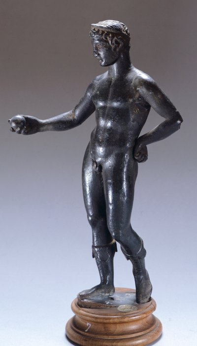 Broncefigur, der ofrer et offer. Etruskisk civilisation, 4. århundrede f.Kr. af Etruscan