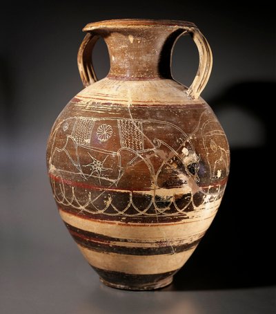 Etruskisk kunst: amfora dekoreret af maleren af Cappi af Etruscan