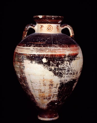 Etruskisk civilisation: loftamfora af typen SOS, fra Cerveteri, nekropolis Monte Abatone, Italien - 675-625 f.Kr. af Etruscan