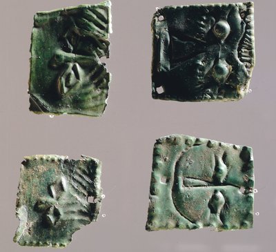 Ex-voto i bronzeplade, der forestiller øjne. Artefakter fra genstandene fra helligdommen Reithia Este (Venetien). Etruskisk civilisation, 5.-4. århundrede f.Kr. af Etruscan