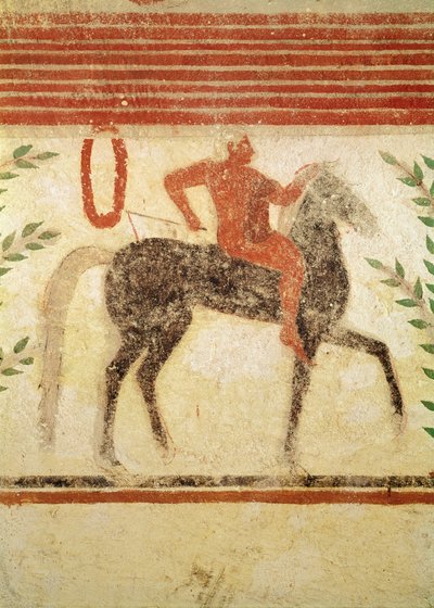 Rytter, venstre side, fra baronens grav, ca. 500 f.Kr. (vægmaleri) af Etruscan