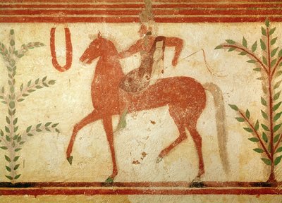 Rytter, højre side, fra Baronens grav, ca. 500 f.Kr. (vægmaleri) af Etruscan