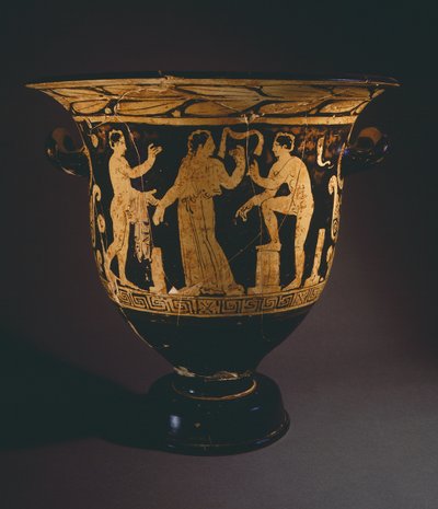 Krater (stor vase) af Nepi-maleren. Rød-figur keramik fra Corchiano (Lazio). Etruskisk civilisation, 4. århundrede f.Kr. af Etruscan