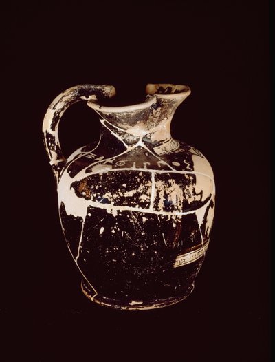 Oenochoe med inskription xanthippos. Fra graven 709 af Valle Trebbia, 5. århundrede f.Kr af Etruscan