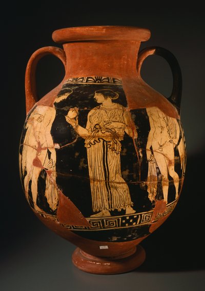 Pelike af Sommavilla-maleren med pige, der præsenterer et granatæble (rekonstrueret). Rød-figur keramik fra Orvieto (Umbria). Etruskisk civilisation, 4. århundrede f.Kr. af Etruscan