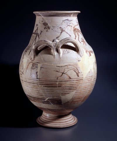 Terracotta krater, 680-660 f.Kr af Etruscan