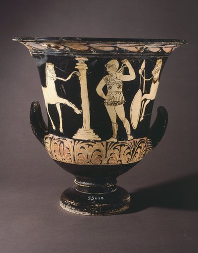 krater (stor vase) af Painter of London. Rød-figur keramik fra Gualdo Tadino (Umbria). Etruskisk civilisation, 4. århundrede f.Kr. af Etruscan