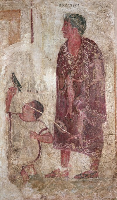 Vel Status og hans slave (vægmaleri) af Etruscan Etruscan
