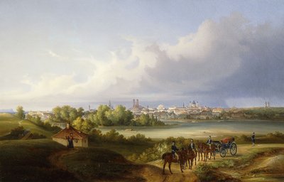 Udsigt over München og Isar-floden, 1838 af Eugen Adam