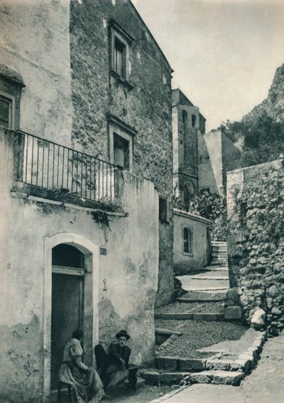 Gade i Taormina, Sicilien, Italien, 1927 af Eugen Poppel