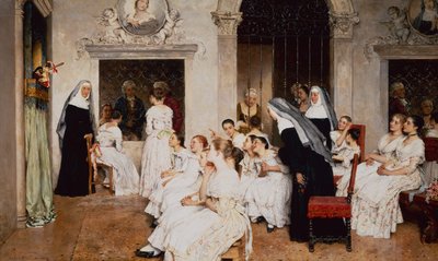 Klosterscene i Venedig (olie på lærred) af Eugen von Blaas