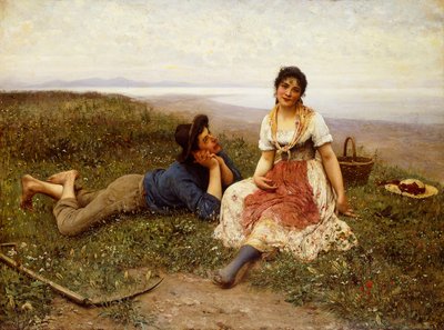 Flirt, 1887 af Eugen von Blaas