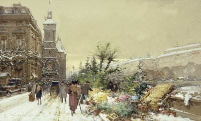 Blomstermarked; Blomstermarked af Eugene Galien-Laloue