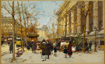 Flower Walk (gouache) af Eugene Galien-Laloue