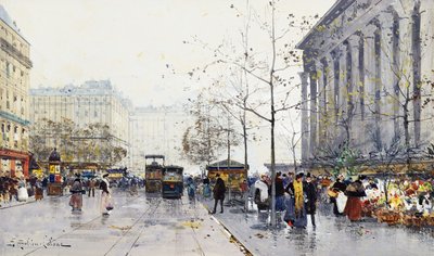 Madeleine, Paris af Eugene Galien-Laloue