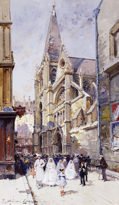 Kommunikanterne i Paris af Eugene Galien-Laloue