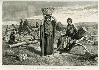 Arabisk kvinde og savere af lange ti fouli. Gravering af Eugene Girardet, for at illustrere historien A Suse af Eugene Alexis Girardet