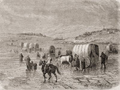 Et vogntog på vej mod vest i 1860